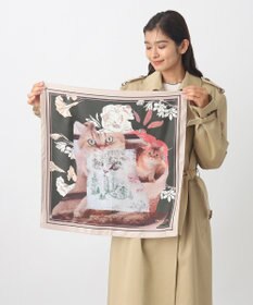 MOONBAT 【WEB限定】PAUL & JOE ACCESSOIRES シルクツイル キャットコラージュスカーフ 58×58cm