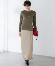 23区 【洗える】シアーベロア ロングスリーブ Tシャツ