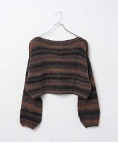 WEGO 段染めボーダーモヘアライクニット