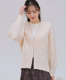 Tiaclasse 【洗える】ダブルジップリブニットカーディガン