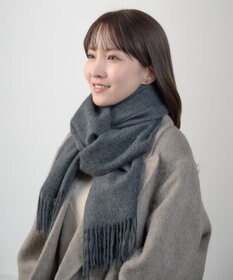 MOONBAT プラスムーンバット (+moonbat) カシミヤ100％無地ストール 洗える 190㎝×50㎝