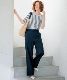 23区 【CLASSY.6月号掲載/洗える】リネンレーヨンストレッチ ワイドパンツ