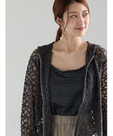 Te chichi レースジップアップフーディー