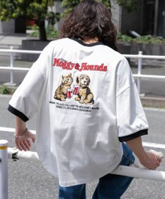 WEGO モチーフ刺繍リンガーT