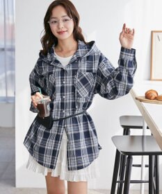 WEGO フードチェックBIGシャツ