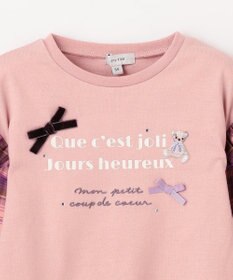 ANY KIDS チェック袖 ドッキング プルオーバー