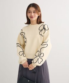 ELENCARE DUE コード刺繍花柄ニット / Green Parks