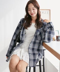 WEGO フードチェックBIGシャツ