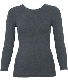 Wing あったかインナー 綿混 裏起毛 厚手 よく伸びる素材 【ラクのびサーモ】 8分袖 長袖 ネックせまめ 秋 冬 EL6914 ウイング／ワコール