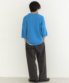 CRAFT STANDARD BOUTIQUE 透かし編み半袖ニットポロシャツ