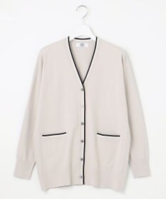 J.PRESS LADIES L 【洗える】RAYON STRETCH PLAIN Vネック カーディガン