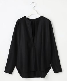 23区 【エステータ】ウールツイルジャージー スリットネック ブラウス