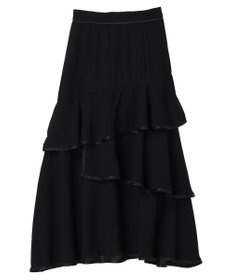 earth music&ecology パイピングフリルティアードスカート