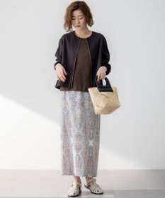 23区 【洗える】Rattiドローイングペイズリープリント スカート