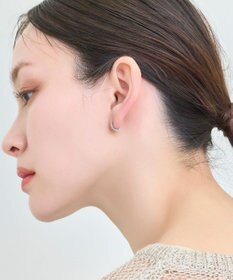 Phoebe 【金属アレルギー対応】ワンタッチビジューフープミニピアス　シルバー/サージカルステンレス