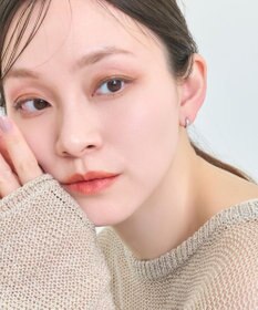 Phoebe 【金属アレルギー対応】ワンタッチビジューフープミニピアス　シルバー/サージカルステンレス