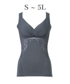 BRADELIS New York 【BRADELIS NewYork peace】綿混キャッチャーカップレースブラキャミ25 ノンワイヤー 補正下着 補整 カップ付き ブラトップ ボディシェイパー