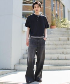 WEGO 【ユニセックス着用ITEM/SMLサイズ展開】エクストラバギーデニムパンツ
