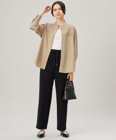 自由区 【洗える】ライトフィールジャージーワイドストレート パンツ