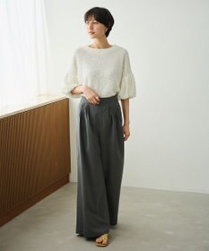 #Newans 【金子綾さんインスタライブご紹介アイテム】【洗える/セットアップ可能】ふくれジャガード パフスリーブブラウス