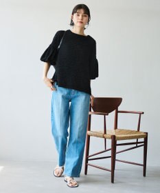 #Newans 【金子綾さんインスタライブご紹介アイテム】【洗える/セットアップ可能】ふくれジャガード パフスリーブブラウス