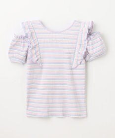 ANY KIDS オン・オフショルダー ボーダー Tシャツ