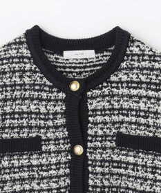 ANY 【洗濯機可】ツイードニットジャケット