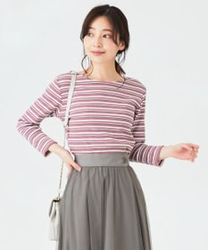 ANY SIS 【前後着用可】マルチボーダー2WAYテレコ カットソー