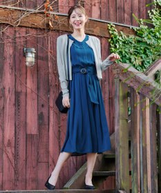 Tiaclasse 【洗える】長袖サマーニットカーディガン