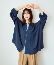 YECCA VECCA 2wayドロストスリーブバンドカラーシャツ