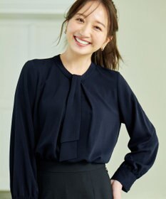 ANY L 【洗濯機可/2WAY】ボウタイブラウス