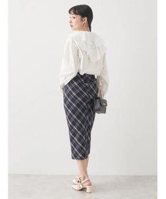 earth music&ecology チェック柄ナロースカート