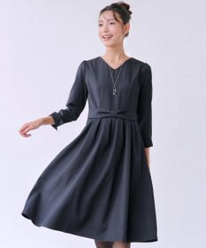 Tiaclasse L リボンウエスト切替ワンピース