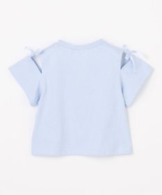 ANY KIDS 【洗濯機可能】肩あき ロゴ刺繍Tシャツ