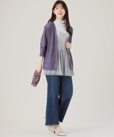 ANY SIS 【洗える】シアーVネック カーディガン