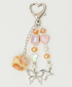 WEGO レオパードぽんぽんビーズキーホルダー