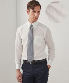 GOTAIRIKU 春夏向け【形態安定】SUMMERPREMIUMPLEATS_スナップダウンカラー _織柄_ 長袖ドレスシャツ(25年春夏モデル)