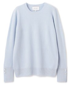 BEIGE， 【WEB限定・洗える】ALSACE / パール釦クルーネックウールニット
