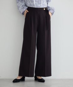 YECCA VECCA 金釦アクセントベルトワイドパンツ