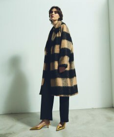 GRACE CONTINENTAL シャギーチェックチェスターコート