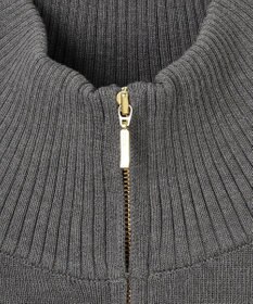 ANY L スウェットライクハーフジップニット