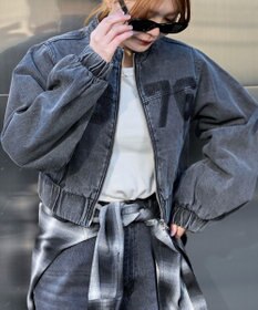 WEGO デニムショートバイカーブルゾン