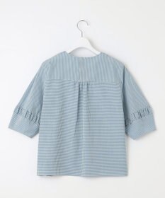 J.PRESS LADIES L 【洗える】アセVis ギンガム ボリュームスリーブ ブラウス