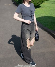 WEGO レイヤードレースアップトップス