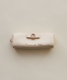 Maison de FLEUR パールビジュー合皮リボンロングポーチ