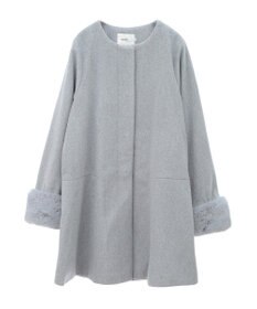 earth music&ecology ファーカフスノーカラーコート