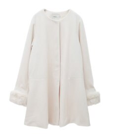 earth music&ecology ファーカフスノーカラーコート