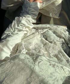 Green Parks AnriettMusee シャーリングスリーブＴシャツ＋レースキャミソールＳＥＴ