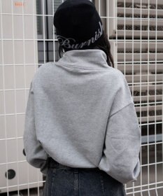 WEGO グラフィックハーフジップスウェット