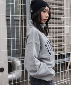 WEGO グラフィックハーフジップスウェット